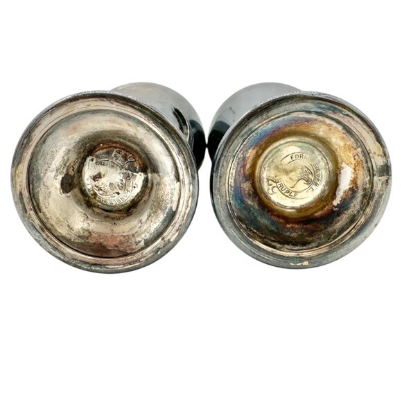 Vtg Forbes Silver Co Druple Salt and Pepper Shakers Tulip Motif Collectible 3 in - Picture 4 of 9